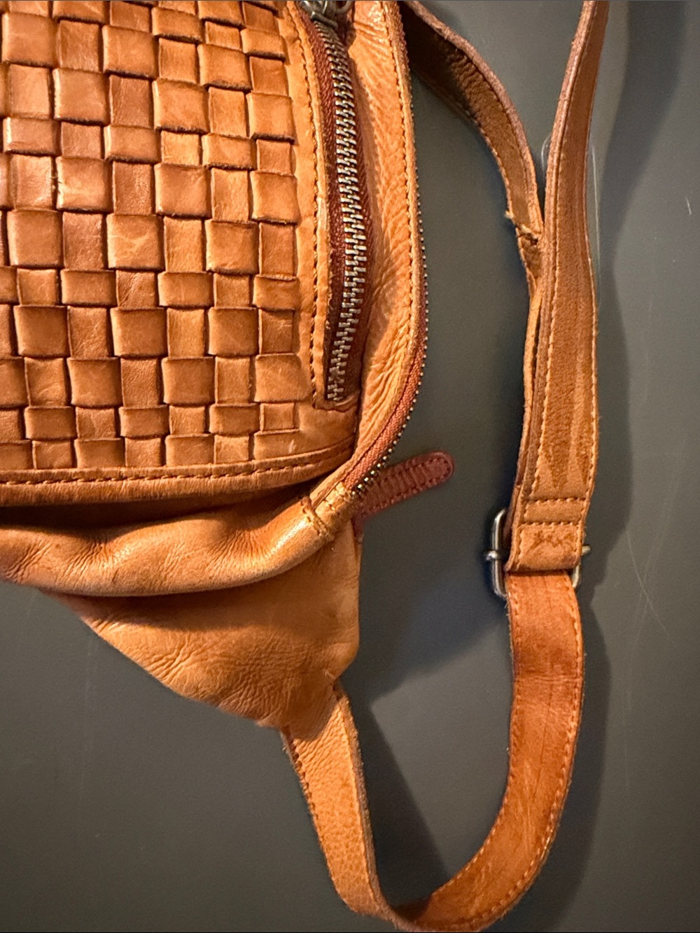 Woven Leather Belt Bag in Tan - Picture 12 of 16